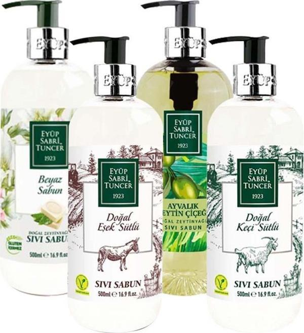 Eyüp Sabri Tuncer Beyaz, Zeytin Çiçeği, Eşek Ve Keçi Sütlü Sıvı Sabun - Image 1