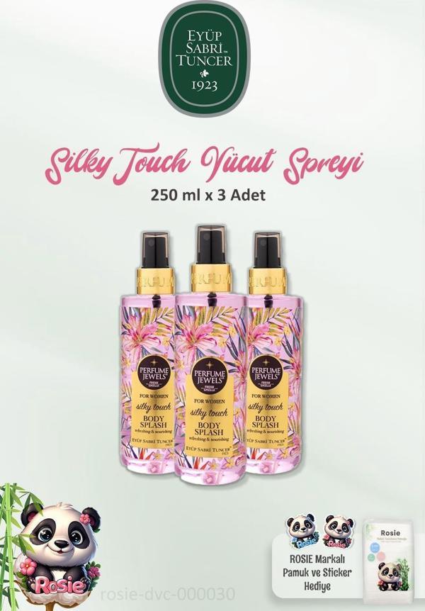 Eyüp Sabri Tuncer 3 Adet Pj Body Splash Silky Touch 250 ml ve ROSIE Doğal Pamuk - Image 1