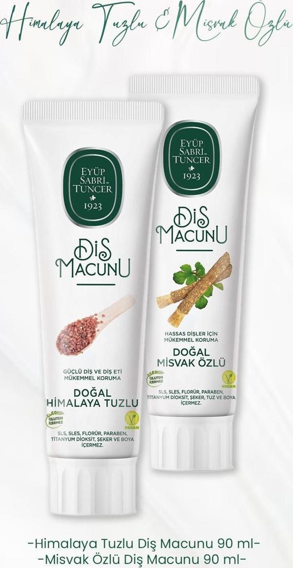 Eyüp Sabri Tuncer Diş Macunu Himalaya Tuzlu 90 ml ve Misvak Özlü 90 ml - Image 1