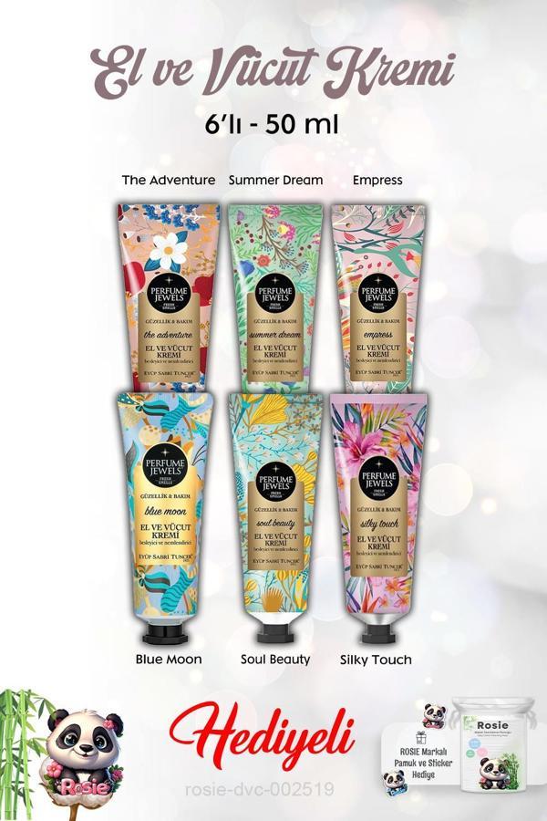 6'lı 50 ml El Kremi Empress, Blue Moon, Soul Beauty, Silky Touch, Summer Dream, The Adventure ve Rosie - Image 1