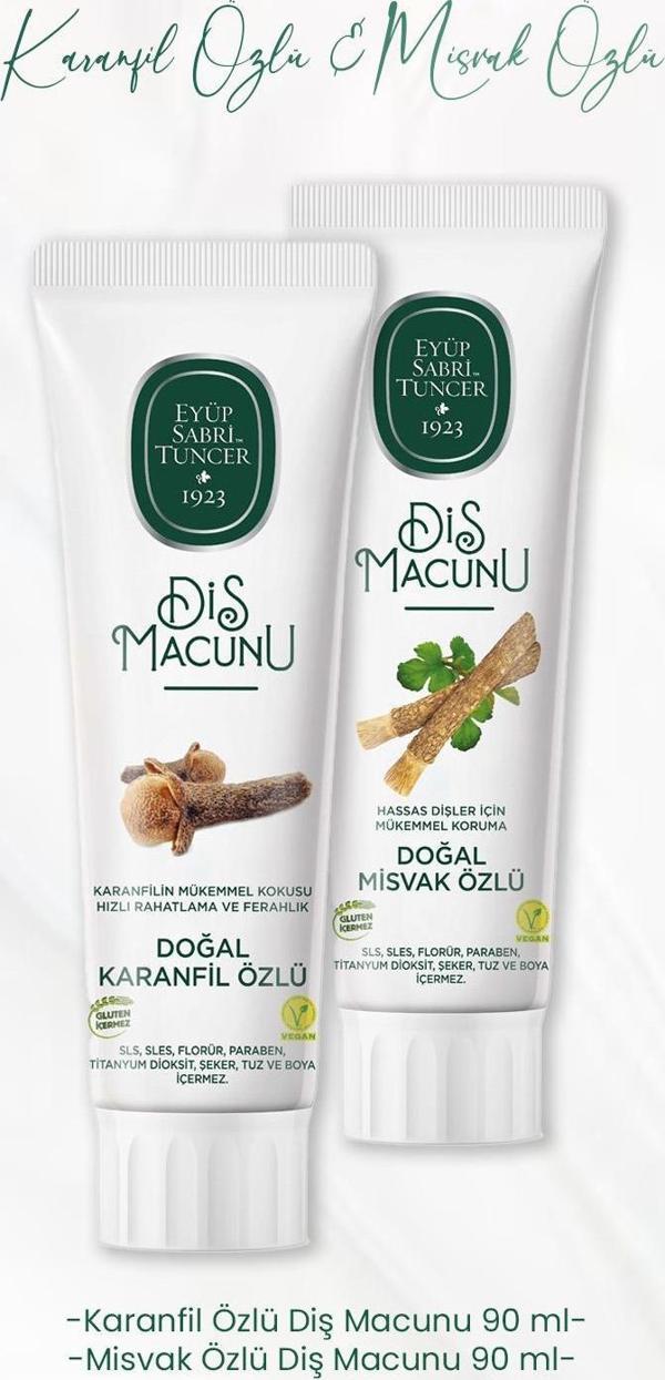 Eyüp Sabri Tuncer Diş Macunu Karanfil Özlü 90 ml ve Misvak Özlü 90 ml - Image 1