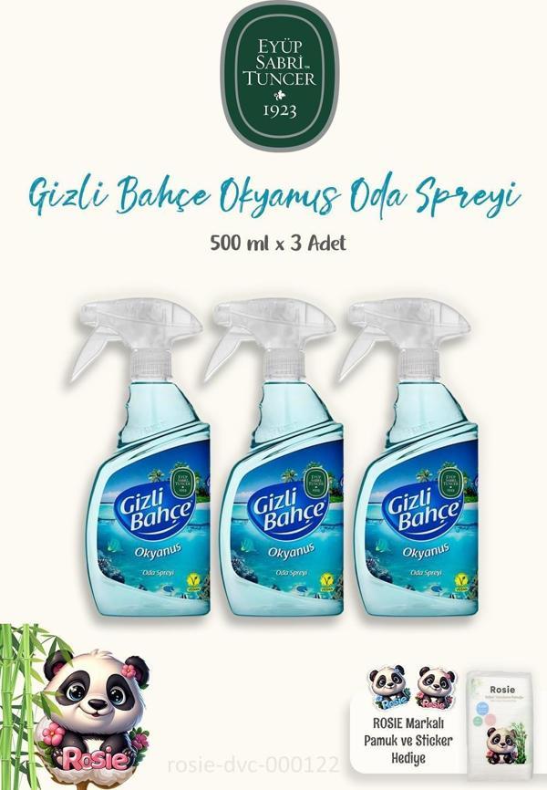 Eyüp Sabri Tuncer 3'lü Gizli Bahçe Oda Kokusu Okyanus 500 ml ve Pamuk ROSIE - Image 1