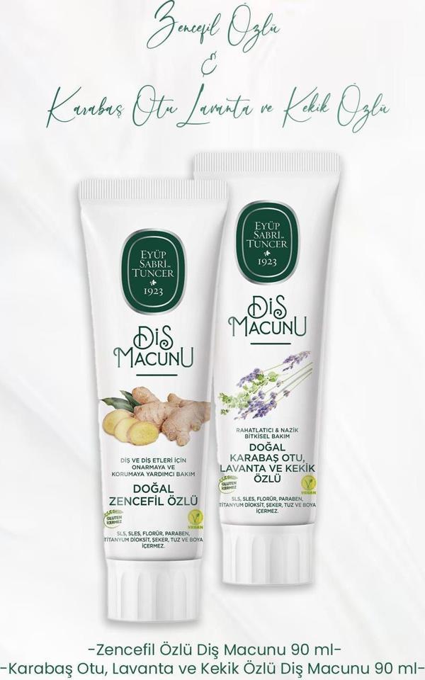 Eyüp Sabri Tuncer Diş Macunu Zencefil Özlü 90 ml ve Lavanta ve Kekik Özlü 90 ml - Image 1