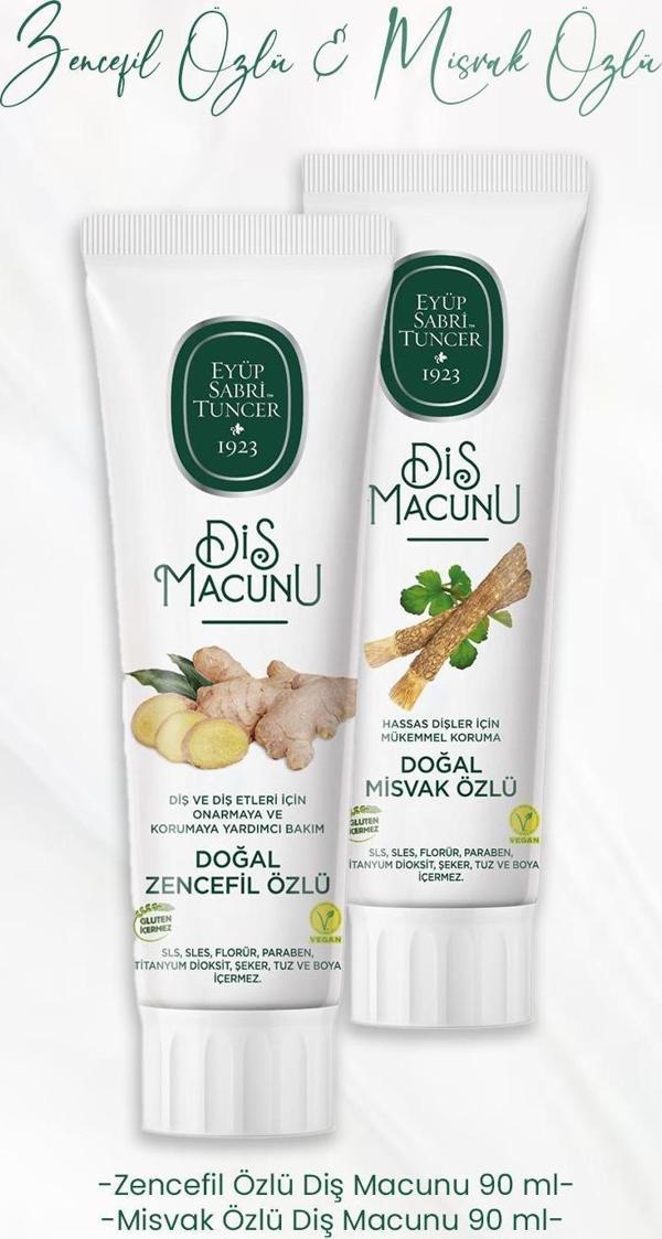 Eyüp Sabri Tuncer Diş Macunu Zencefil Özlü 90 ml ve Misvak Özlü 90 ml - Image 1