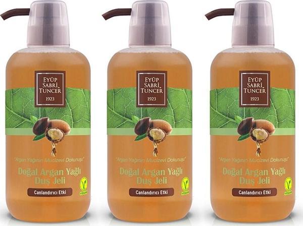 Eyüp Sabri Tuncer Doğal Argan Yağlı Duş Jeli 600 ml Pet Şişe X 3 Adet - Image 1