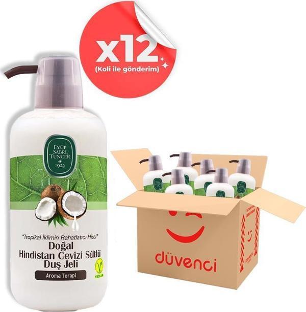Eyüp Sabri Tuncer Doğal Hindistan Cevizi Sütlü Duş Jeli 600 ml x 12 - Image 1