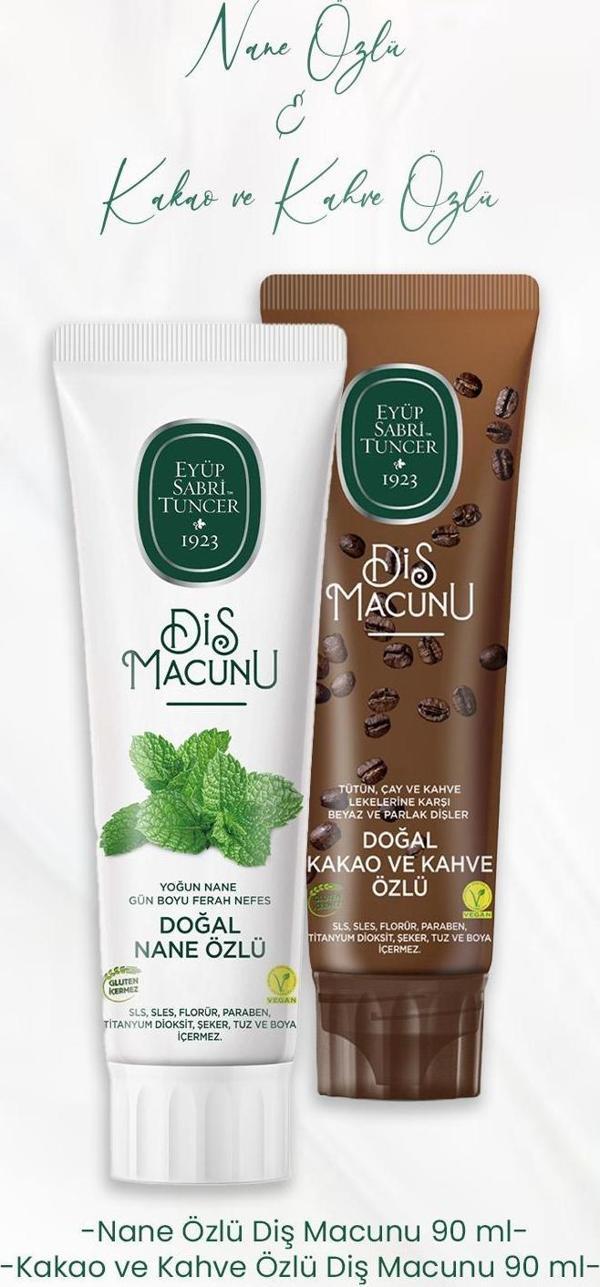 Eyüp Sabri Tuncer Diş Macunu Nane Özlü 90 ml ve Kakao ve Kahve Özlü 90 ml - Image 1