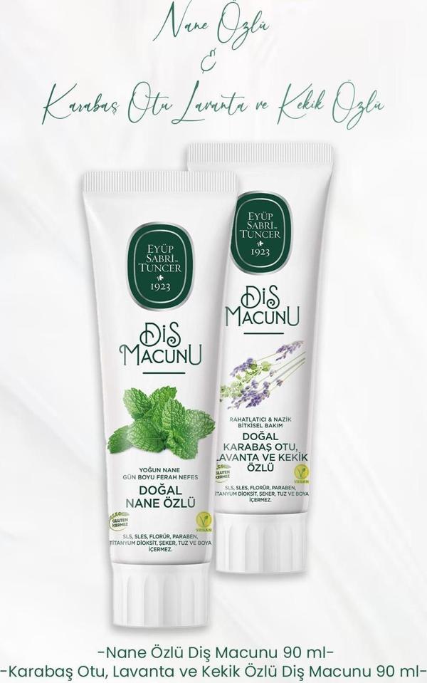 Eyüp Sabri Tuncer Diş Macunu Nane Özlü 90 ml ve Lavanta ve Kekik Özlü 90 ml - Image 1