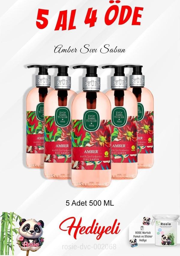 Amber Sıvı Sabun 500 ML 5 Al 4 Öde ve Rosie Pamuk - Image 1