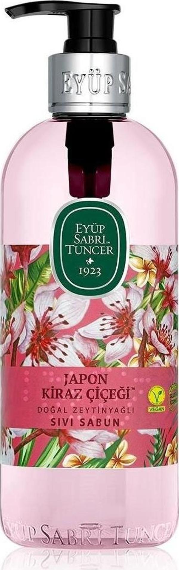 Eyüp Sabri Tuncer Japon Kiraz Çiçeği Doğal Zeytinyağlı Sıvı Sabun 500 ml - Image 1