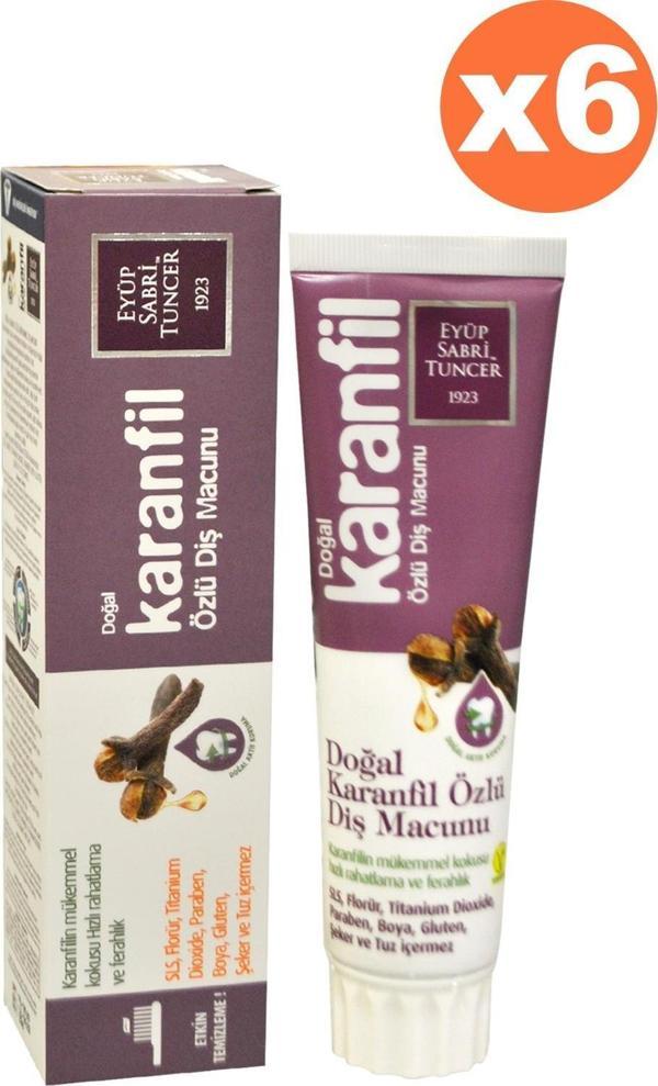 Eyüp Sabri Tuncer Karanfil Özlü Diş Macunu 75 ml x 6 - Image 1