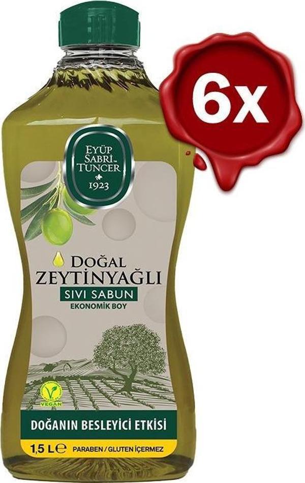 Eyüp Sabri Tuncer Doğal Zeytinyağlı Sıvı Sabun 1.5 lt x 6 - Image 1
