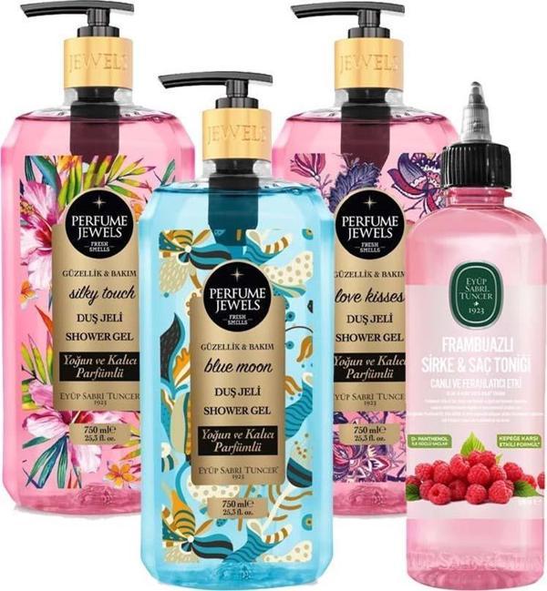 Eyüp Sabri Tuncer Blue Moon, Silky Touch, Love Kisses Duş Jeli 750 ml Ve Frambuazlı Sirkeli Saç Toniği - Image 1