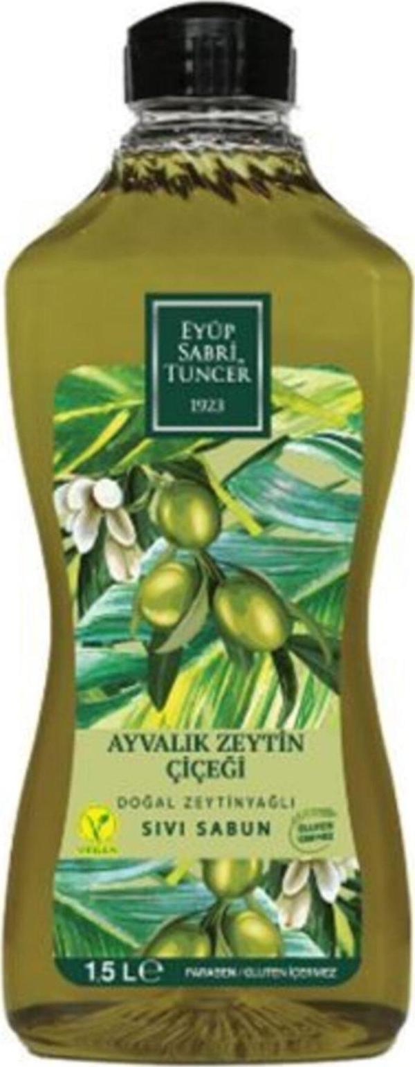 Eyüp Sabri Tuncer Doğal Zeytinyağlı Sıvı Sabun Ayvalık Zeytin Çiçeği 1500 ML Pet Şişe - Image 1
