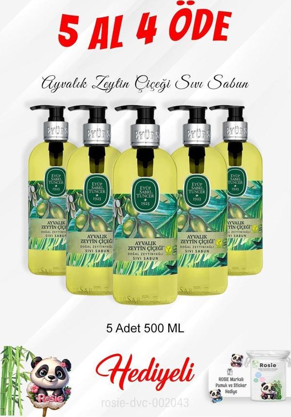 Ayvalık Zeytin Çiçeği Sıvı Sabun 500 ML 5 Al 4 Öde ve Rosie Pamuk - Image 1