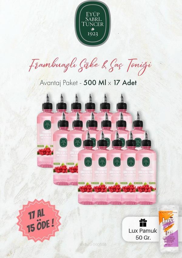 Eyüp Sabri Tuncer Frambuazlı Sirke & Saç Toniği 500 ml 17 AL 15 ÖDE ve Pamuk - Image 1