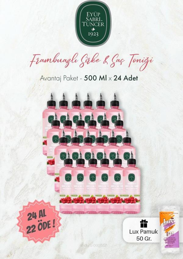 Eyüp Sabri Tuncer Frambuazlı Sirke & Saç Toniği 500 ml 24 AL 22 ÖDE ve Pamuk - Image 1