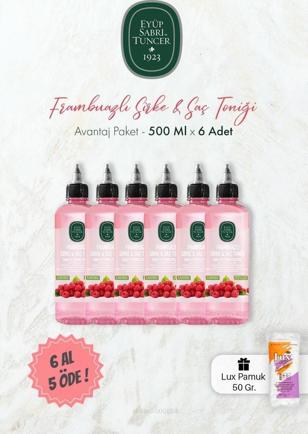 Eyüp Sabri Tuncer Frambuazlı Sirke & Saç Toniği 500 ml 6 AL 5 ÖDE ve Pamuk - Image 1