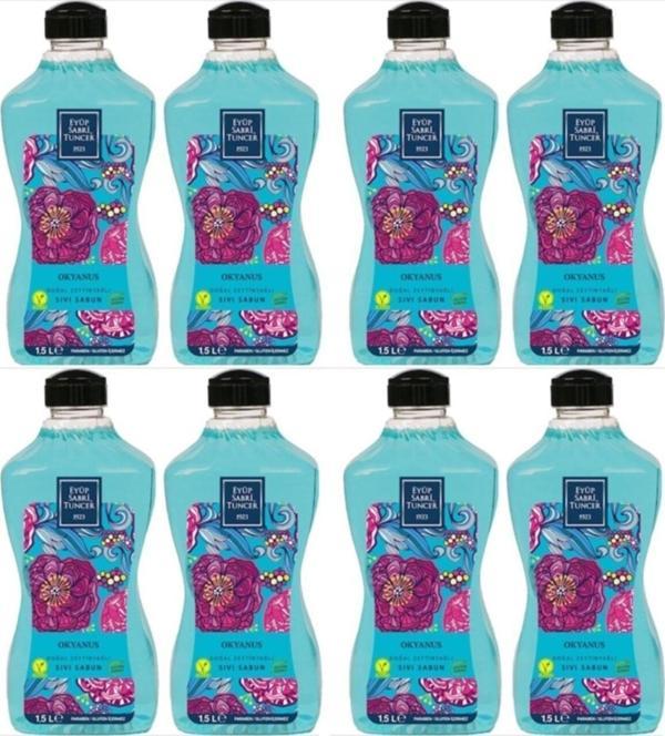 Eyüp Sabri Tuncer Doğal Zeytinyağlı Sıvı Sabun Okyanus 1500 ML 8 Adet - Image 1