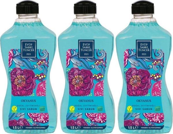 Eyüp Sabri Tuncer Doğal Zeytinyağlı Sıvı Sabun Okyanus 1500 ML Pet Şişe x 3 - Image 1