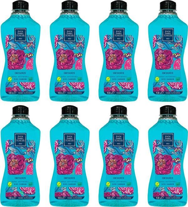 Eyüp Sabri Tuncer Doğal Zeytinyağlı Sıvı Sabun Okyanus 1500 ML Pet Şişe x 8 - Image 1