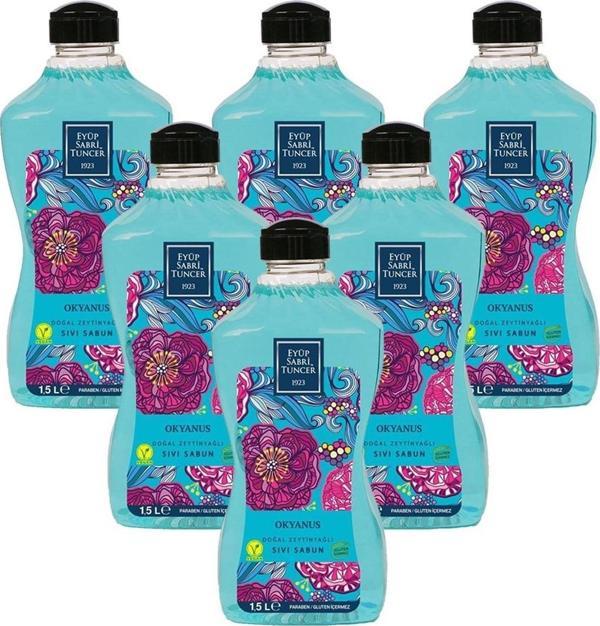 Eyüp Sabri Tuncer Doğal Zeytinyağlı Sıvı Sabun Okyanus 1500 ML x 6 - Image 1