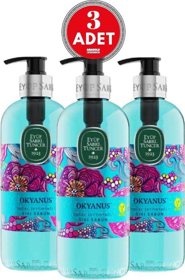 Eyüp Sabri Tuncer Doğal Zeytinyağlı Sıvı Sabun Okyanus 500 ml x 3 Adet - Image 1