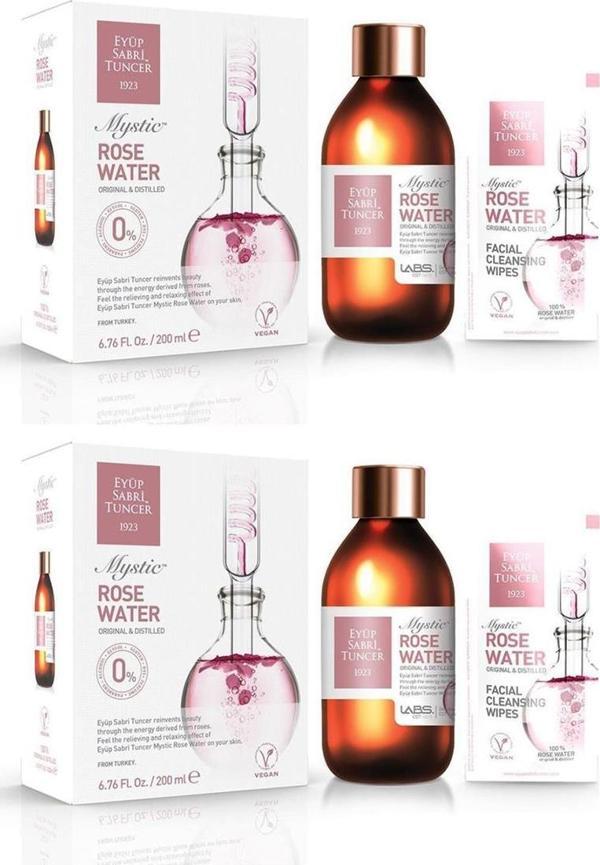 Eyüp Sabri Tuncer Mistik Gül Suyu Cam Şişe 200 ml x 2 - Image 1