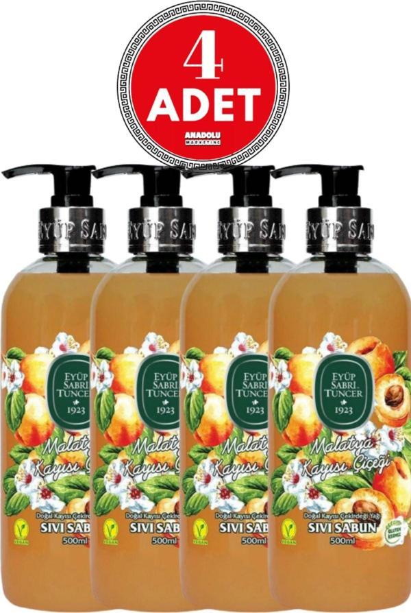 Eyüp Sabri Tuncer Malatya Kayısı Çiçeği Sıvı Sabun 500 ml x 4 Adet - Image 1