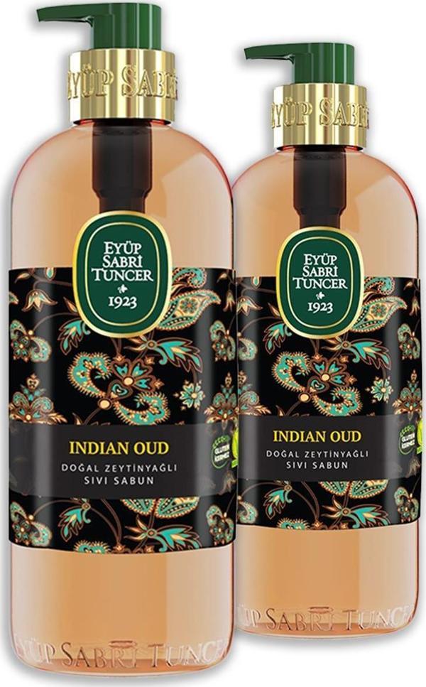Eyüp Sabri Tuncer Indian Oud Doğal Zeytinyağlı Sıvı Sabun 500 ml x 2 Adet - Image 1