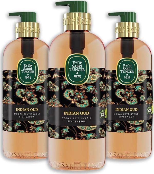 Eyüp Sabri Tuncer Indian Oud Doğal Zeytinyağlı Sıvı Sabun 500 ml x 3 Adet - Image 1