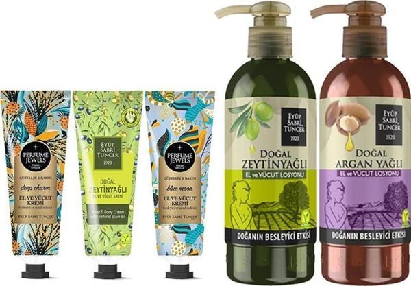 Eyüp Sabri Tuncer Perfume Jewels Deep, Blue, Zeytinyağlı El Kremi 50 ML Ve Zeytinyağlı, Argan Losyon 250 ml - Image 1