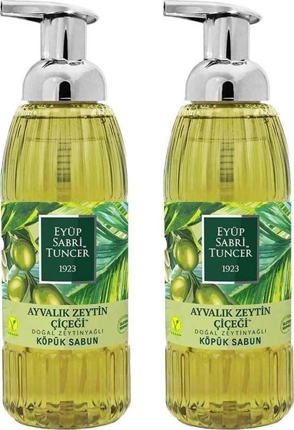 Eyüp Sabri Tuncer Zeytinyağlı Ayvalık Zeytin Çiçeği Köpük Sabun 500 ml x 2 - Image 1