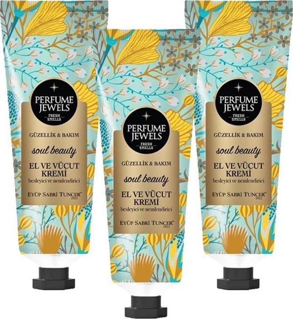 Eyüp Sabri Tuncer Perfume Jewels Soul Beauty El ve Vücut Kremi 50 ml x 3 - Image 1