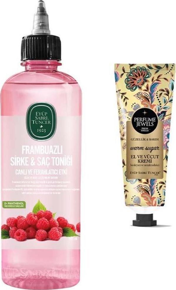 Frambuazlı Sirke & Saç Toniği 500 ml Ve Pj El Ve Vücut Kremi Warm Sugar 50 Ml - Image 1