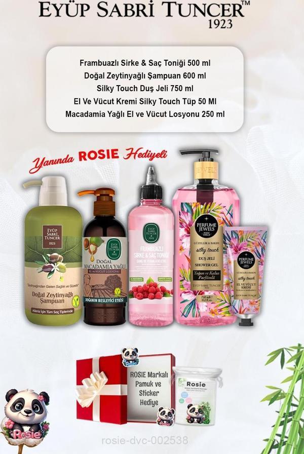 Frambuazlı Tonik, Zeytinyağlı Şampuan, Silky Touch duş jeli ve kremi, Macadamia Losyon ve Rosie - Image 1