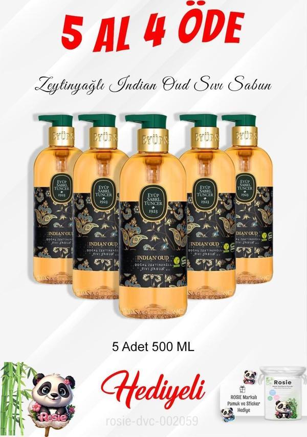 Indian Oud Sıvı Sabun 500 ML 5 Al 4 Öde ve Rosie Pamuk - Image 1