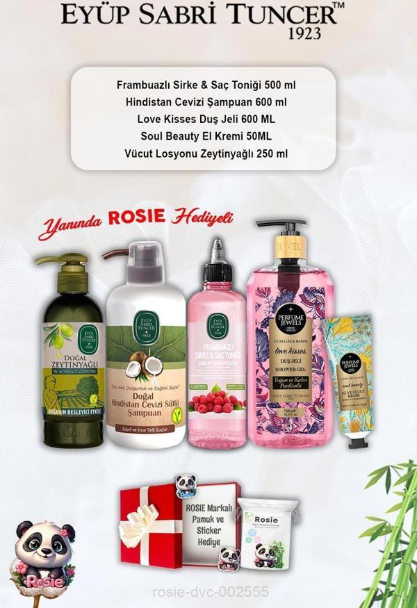 Love Kisses Duş Jeli, Soul Beauty Krem, Hindistan Ceviz Şampuan, Frambuaz Tonik, Zeytinyağlı Losyon ve Rosie - Image 1