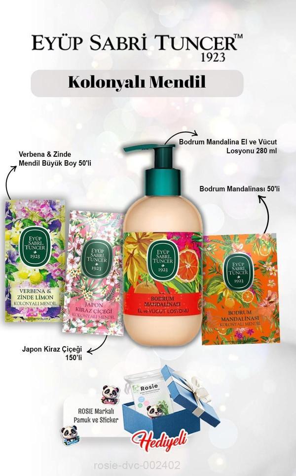Mandalina 50'li, Kiraz Çiçeği 150'li, Verbena 50'li, Bodrum Mandalina Losyon 280 ml ve Rosie - Image 1