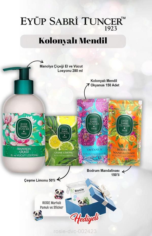 Mendil Limon 50'li, 150'li Okyanus ve Mandalina, Manolya Losyon 250 ml Rosie - Image 1