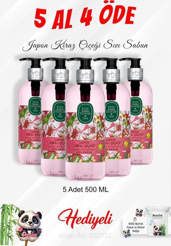 Japon Kiraz Çiçeği Sıvı Sabun 500 ML 5 Al 4 Öde ve Rosie Pamuk - Image 1