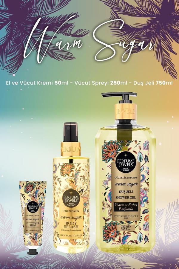 Eyüp Sabri Tuncer Warm Sugar Vücut Spreyi 250 ml, Duş Jeli 750 ml ve Krem 50 ml - Image 1