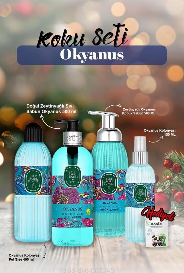 Okyanus Kolonya 150ml ve 400ml, Köpük ve Sıvı Sabun 500ml ve Rosie Pamuk - Image 1