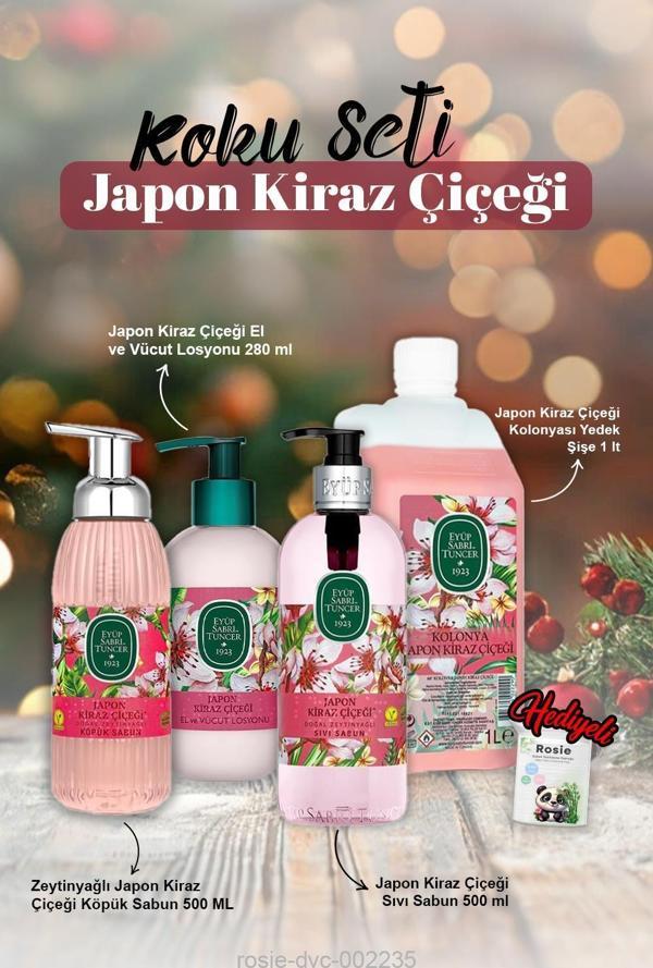 Kolonya 1lt, Sıvı ve Köpük Sabun 500ml, Losyon 280ml, Japon Kiraz Çiçeği ve Rosie - Image 1
