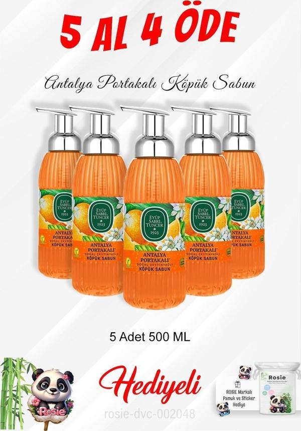 Köpük Sabun 500 ML Antalya Portakalı 5 Al 4 Öde ve Rosie Pamuk - Image 1