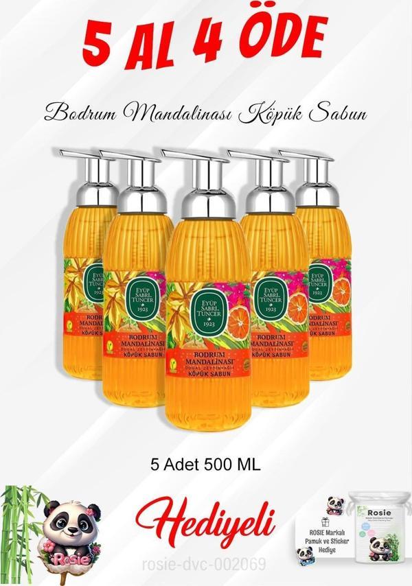 Köpük Sabun 500 ML Bodrum Mandalinası 5 Al 4 Öde ve Rosie Pamuk - Image 1