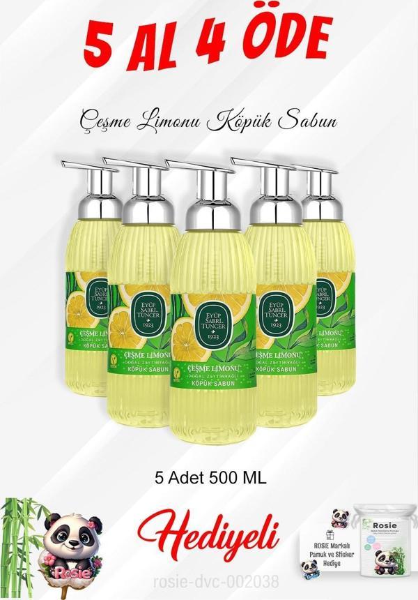 Köpük Sabun Çeşme Limonu 500 ML 5 Al 4 Öde ve Rosie Pamuk - Image 1
