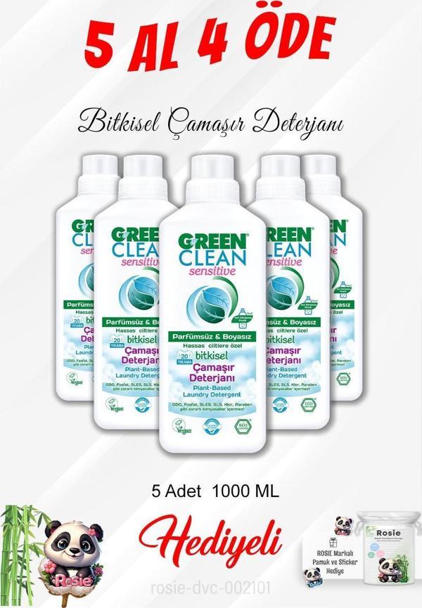  5 Al 4 Öde Bitkisel Çamaşır Deterjanı 1000 ML ve Rosie Pamuk - Image 1