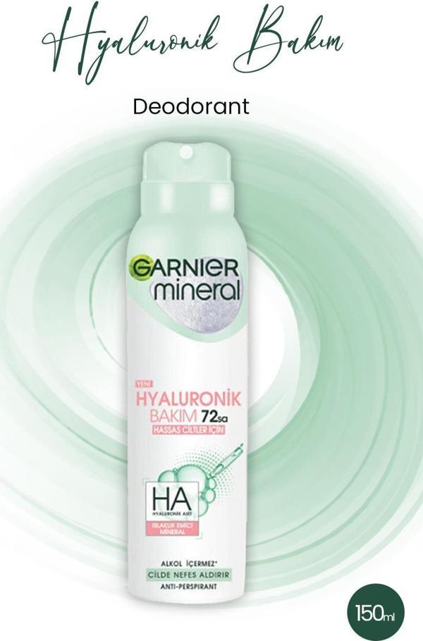 Garnier Mineral Hyaluronik Bakım 72H Sprey Deodorant 150 ml - Image 1