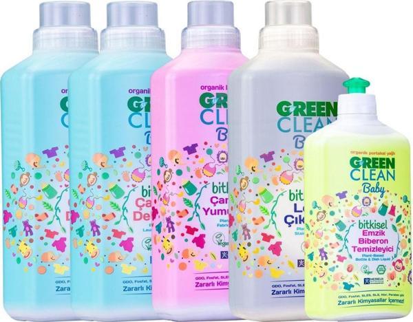 Bebek Çamaşır Deterjanı 1 lt X 2 + Yumuşatıcı 1 lt + Leke Çıkarıcı 1 lt + Biberon Temizleyici 500 ml - Image 1